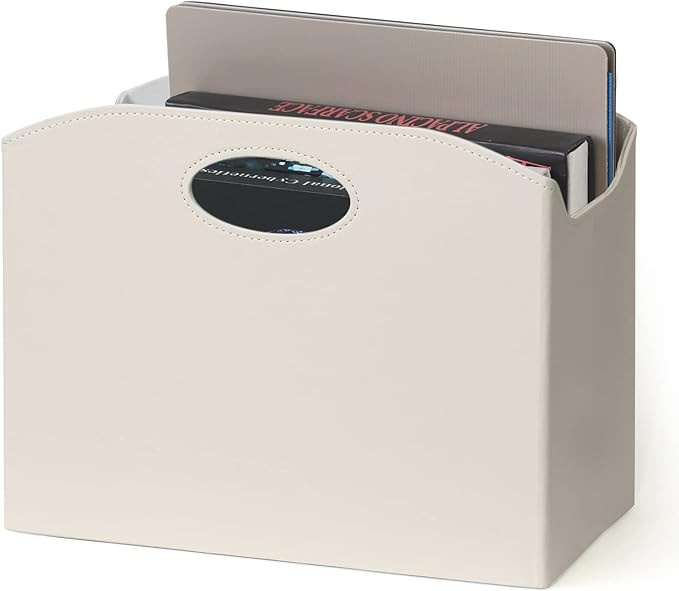 EZDeco Magazine Holder Foldable Magazine Rack Floor PU Leather File Holder Newspaper Book Storage... | Amazon (US)