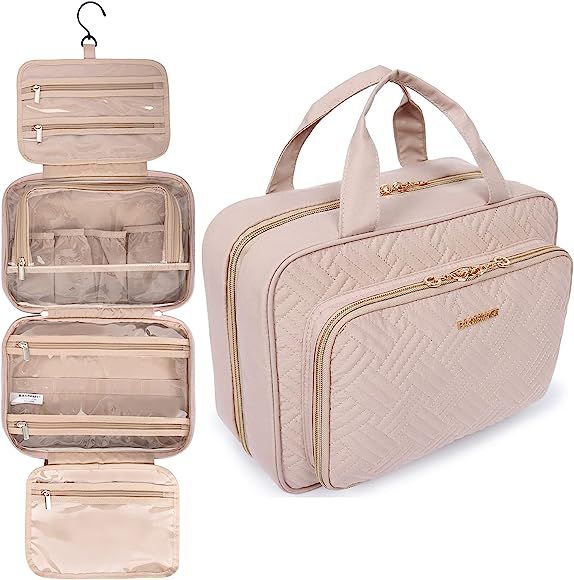 BAGSMART Toiletry Bag Hanging Travel Makeup Organizer with TSA Approved Transparent Cosmetic Bag ... | Amazon (US)