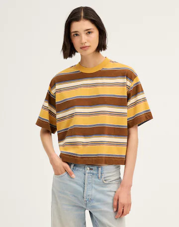 The Boxy Crop Tee in Allday Jersey | Madewell