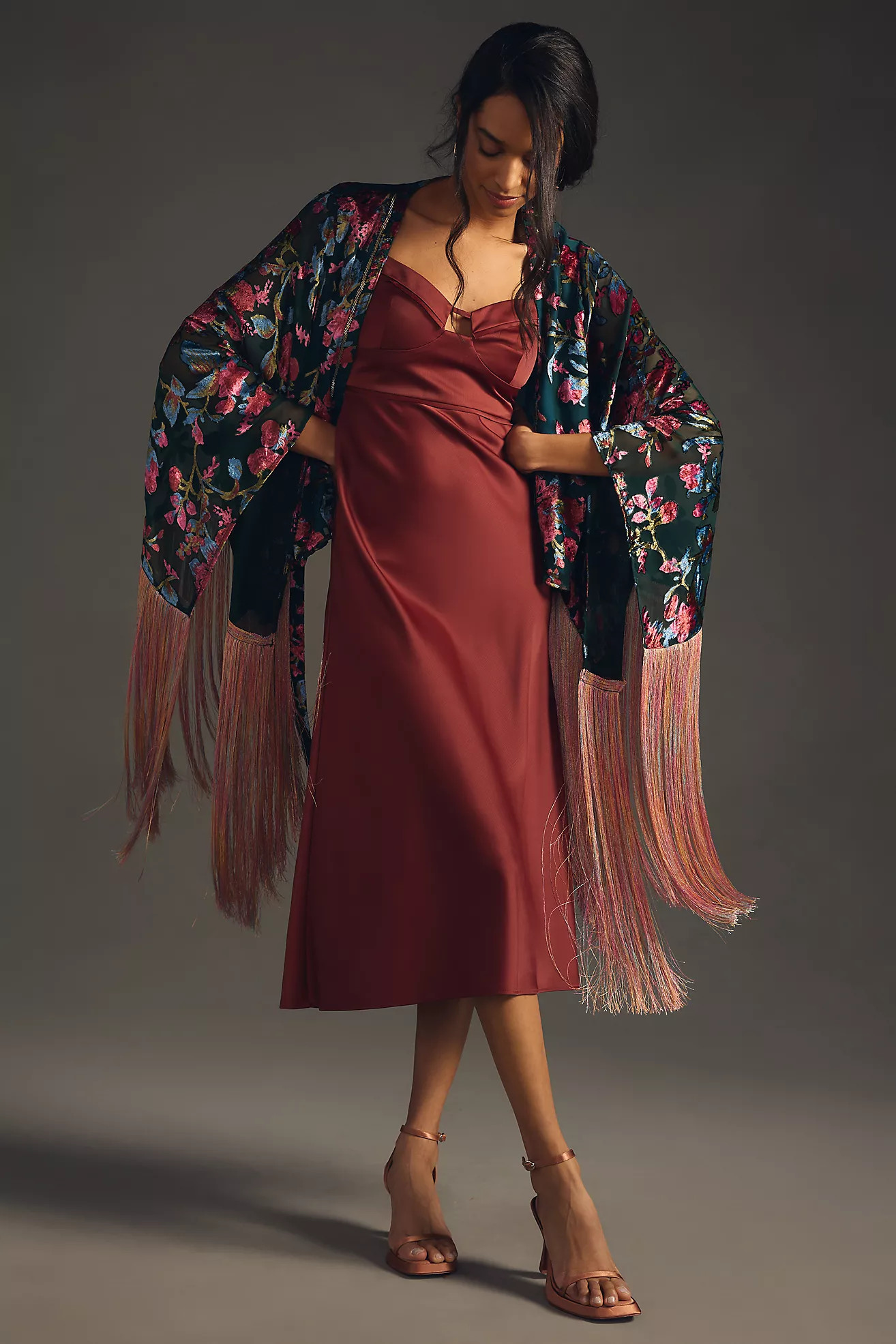 Llani Fringed-Sleeve Cropped Kimono | Anthropologie (US)