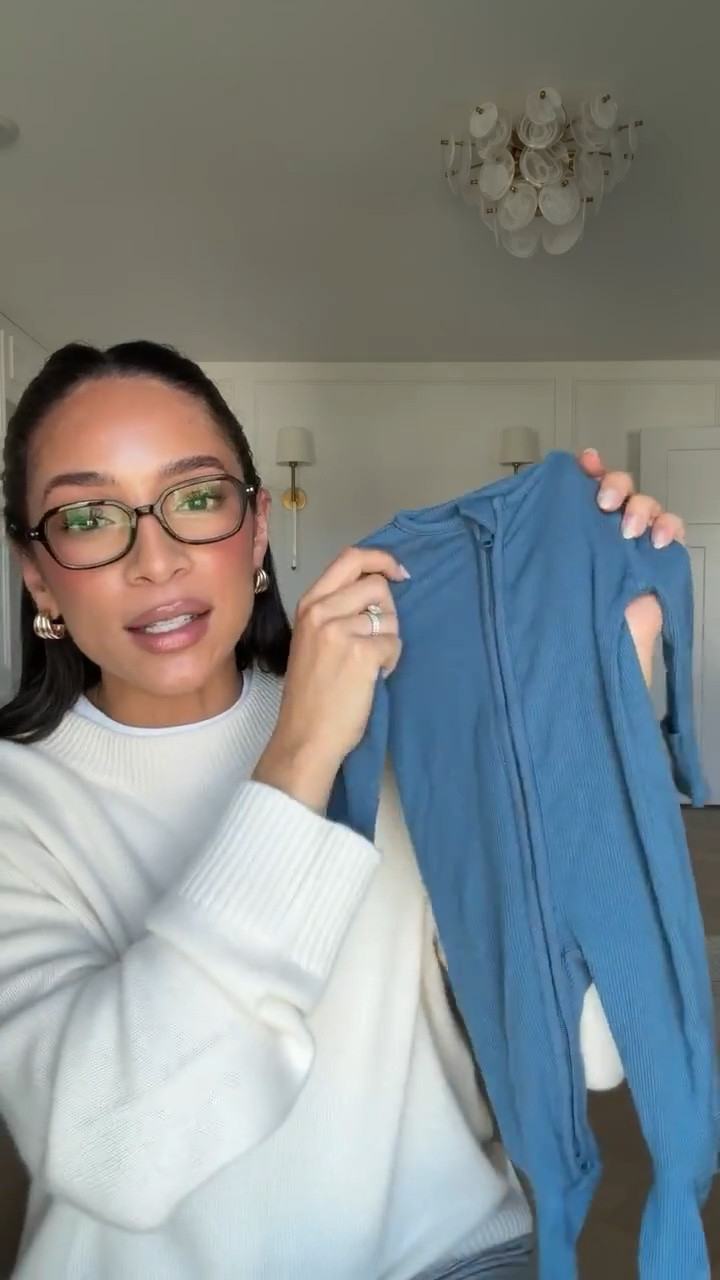 The double zipper on this onesie makes diaper changes so much easier! Plus it’s breathable and really soft! Wearing size medium cashmere sweater @Quince #quincepartner 

#LTKmomlife #LTKBaby
