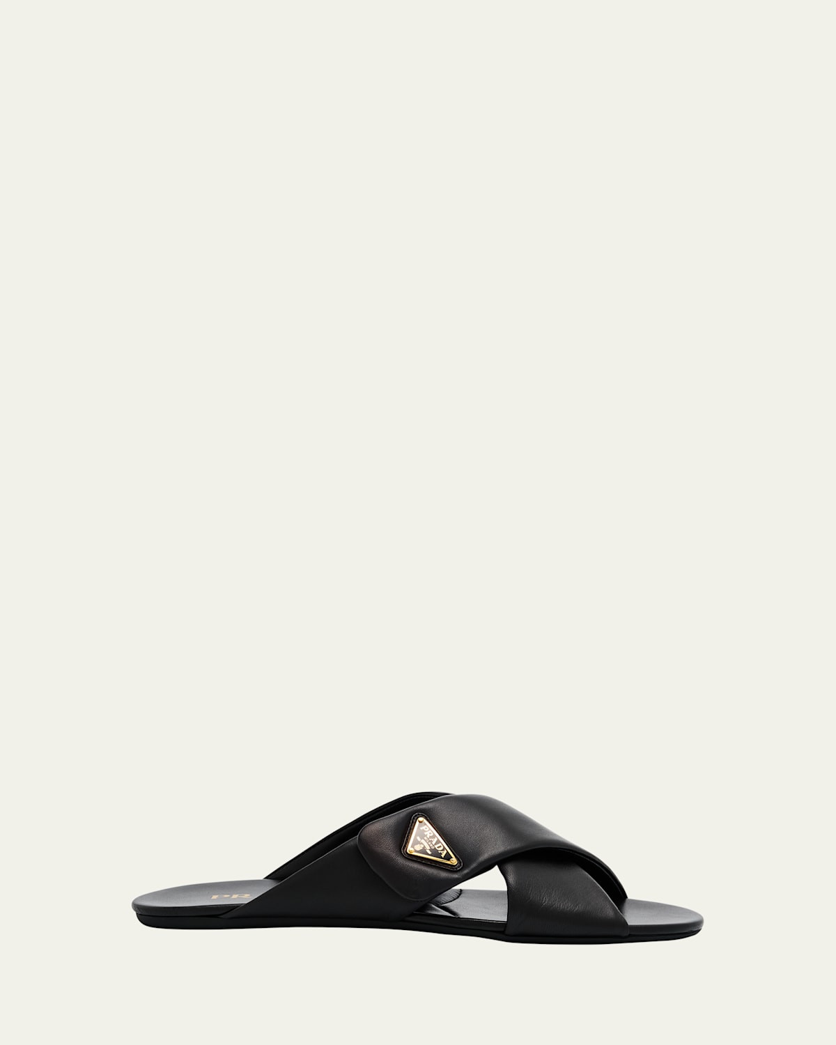 Padded Leather Crisscross Flat Sandals | Bergdorf Goodman