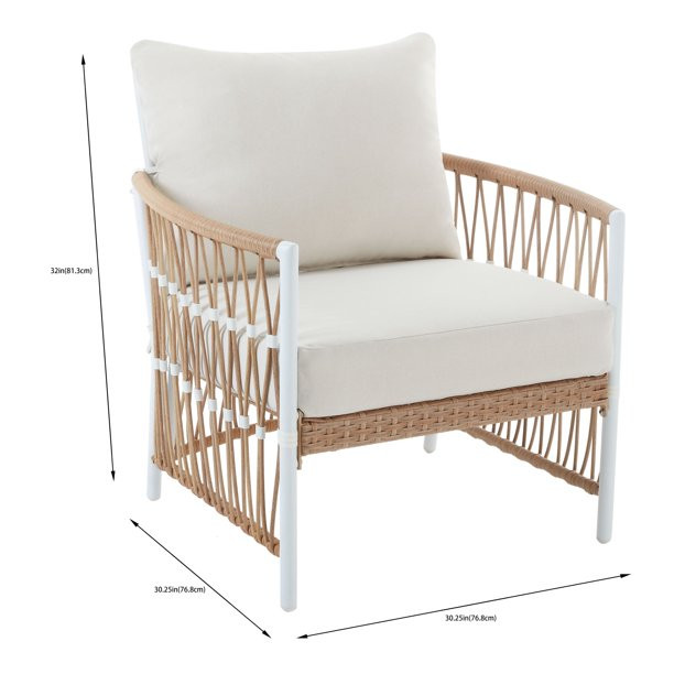 Better Homes & Gardens Lilah 2-Pack Outdoor Wicker Lounge Chair, White - Walmart.com | Walmart (US)