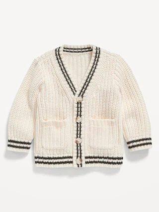 V-Neck Button-Front Shaker-Stitch Cardigan for Baby | Old Navy (CA)