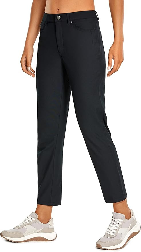 CRZ YOGA Women's High Rise Golf Pants Quick Dry Stretch Casual Straight Leg Dress Work Pants with... | Amazon (US)