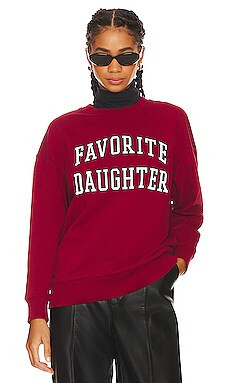 Favorite Daughter Collegiate Sweatshirt in Collegiate Red from Revolve.com | Revolve Clothing (Global)