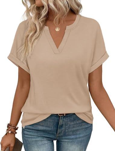 WIHOLL Womens Blouses Spring Tops Short Sleeve Shirts Dressy Casual Summer Vacation Fashion Cloth... | Amazon (US)