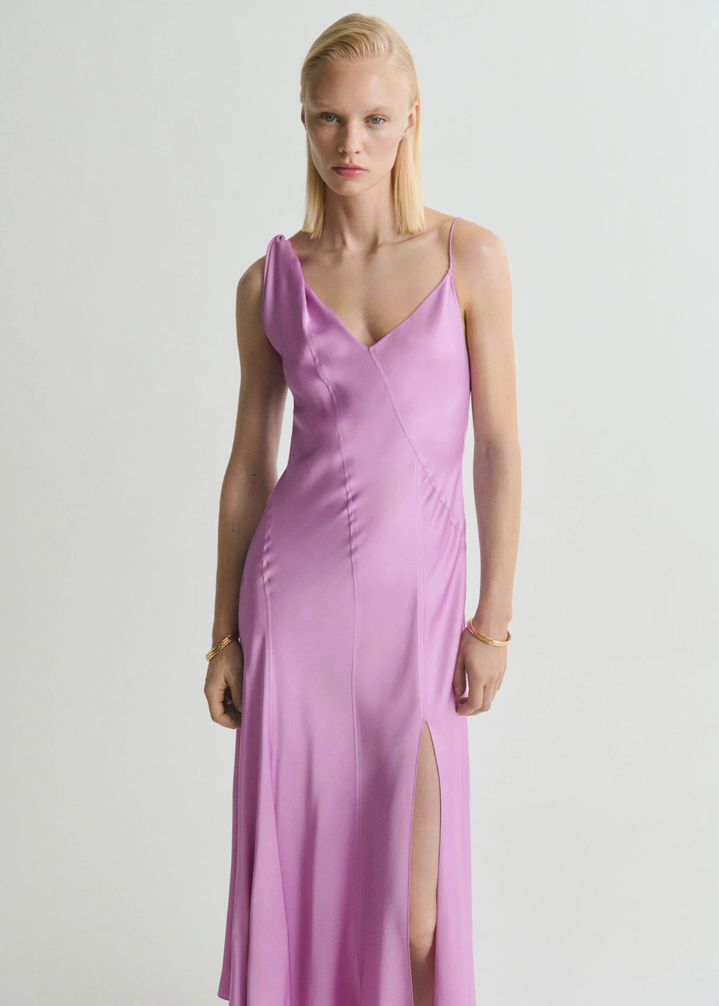 Asymmetrical satin dress - Women | MANGO USA | Mango (US/MX/AU)