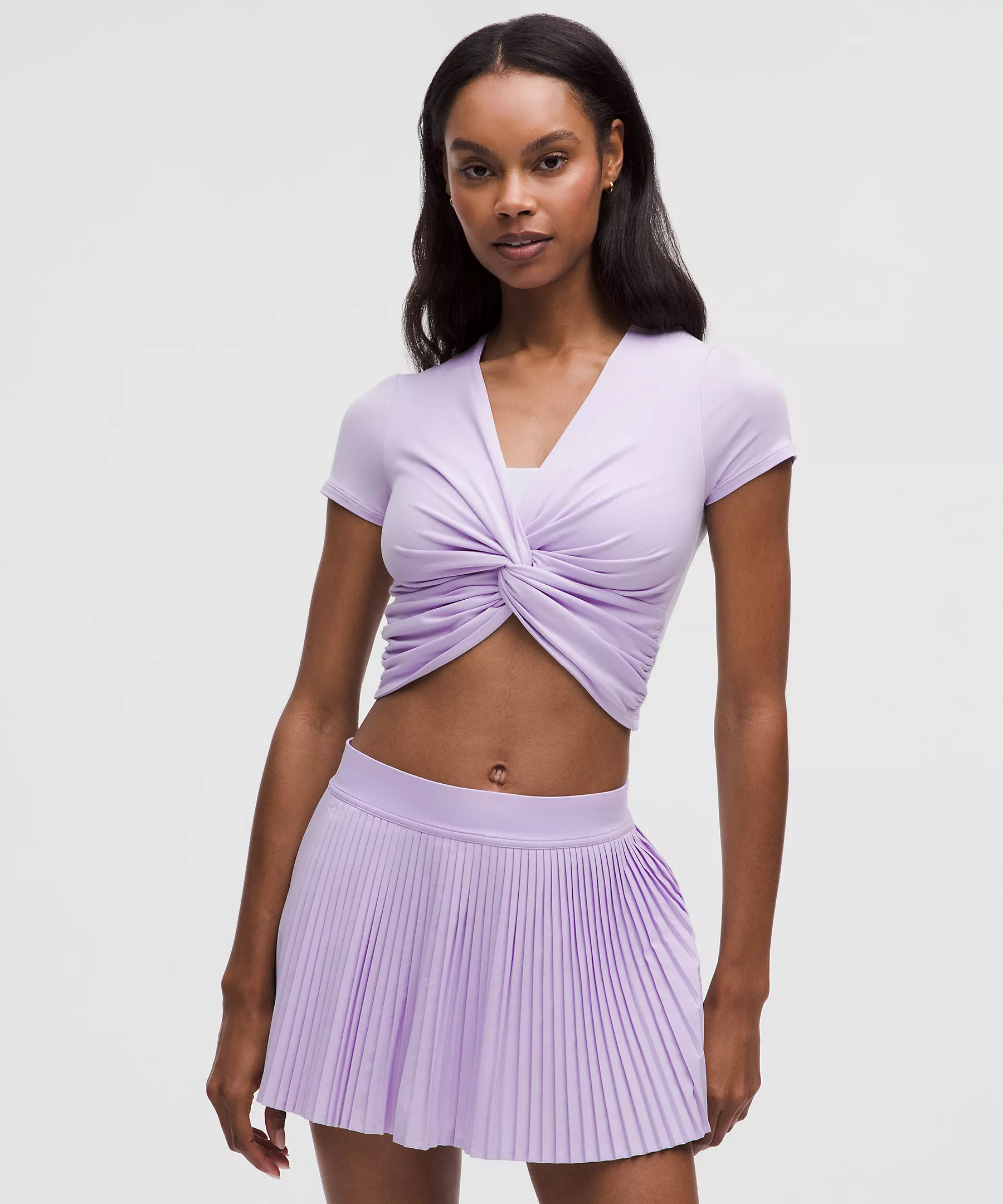 Modal-Silk Twist-Front Cropped T-Shirt | Lululemon (US)