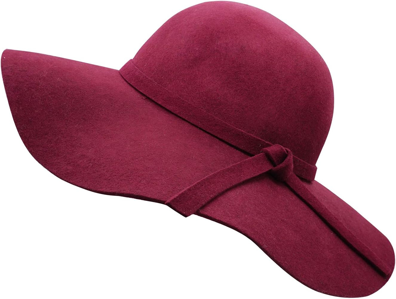Bienvenu Women's Wide Brim Wool Ribbon Band Floppy Hat | Amazon (US)