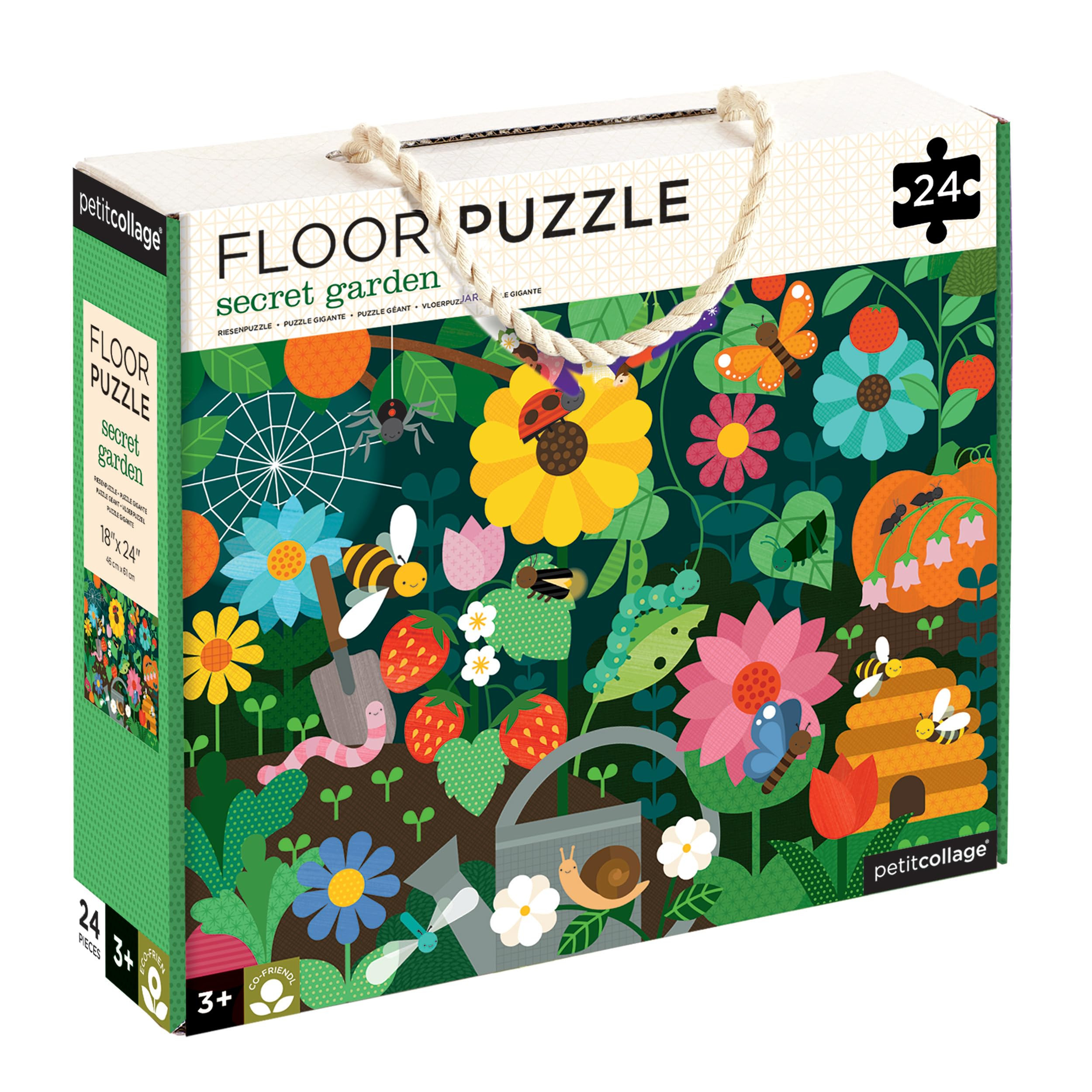 Petit Collage Floor Puzzle, Secret Garden, 24-Pieces – Large Puzzle for Kids, Completed Garden ... | Amazon (US)