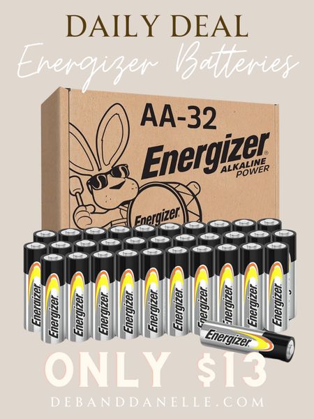 We don’t miss a good battery deal with all of our battery-powered candles! Get 32 Energizer AA batteries for only $13 and 32 AAA for only $11!! Time to stock up to keep all your battery-operated home decor items and kids toys powered! 

#LTKSaleAlert #LTKFindsUnder50 #LTKHome