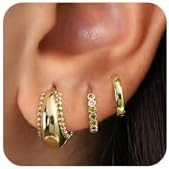 4Pairs Statement Gold Hoop Earrings for Women Trendy,Surgical Steel Gold Plated Hoop Hypoallergen... | Amazon (US)