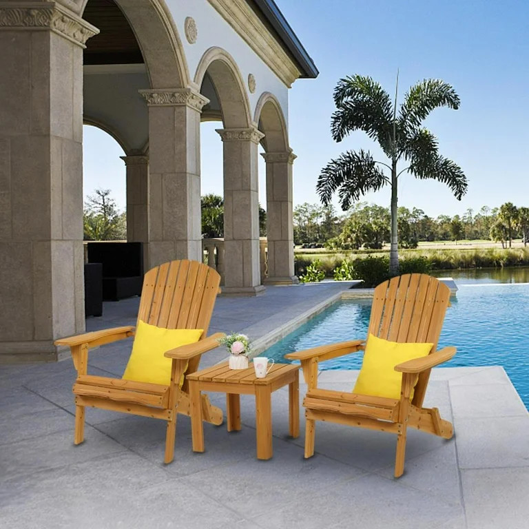 Ktaxon Folding Wooden Adirondack Chair Folding Wood Accent Wood Single Chair for Outdoor and Indo... | Walmart (US)