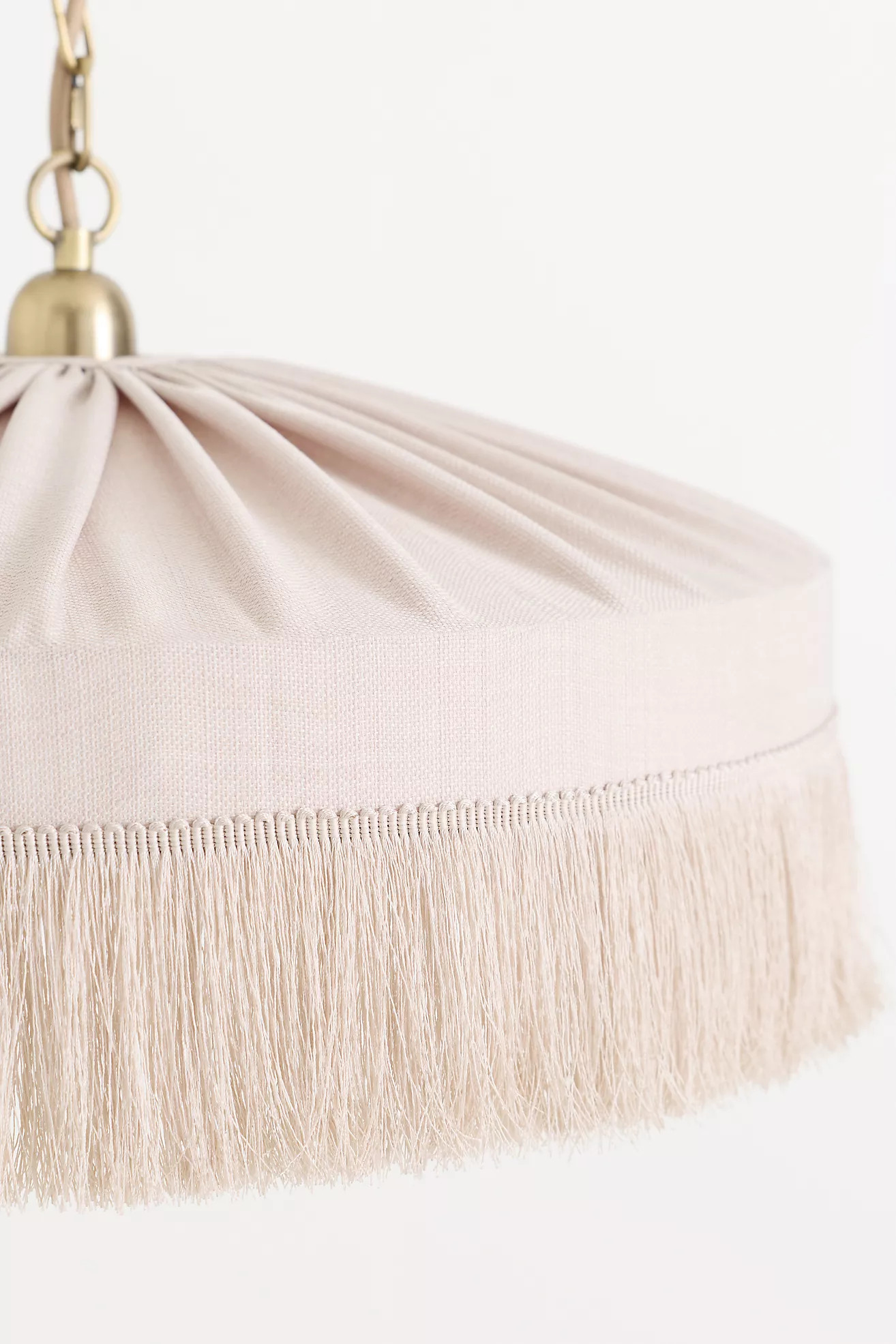 Sinclair Tassel-Fringed Linen Pendant | Anthropologie (US)