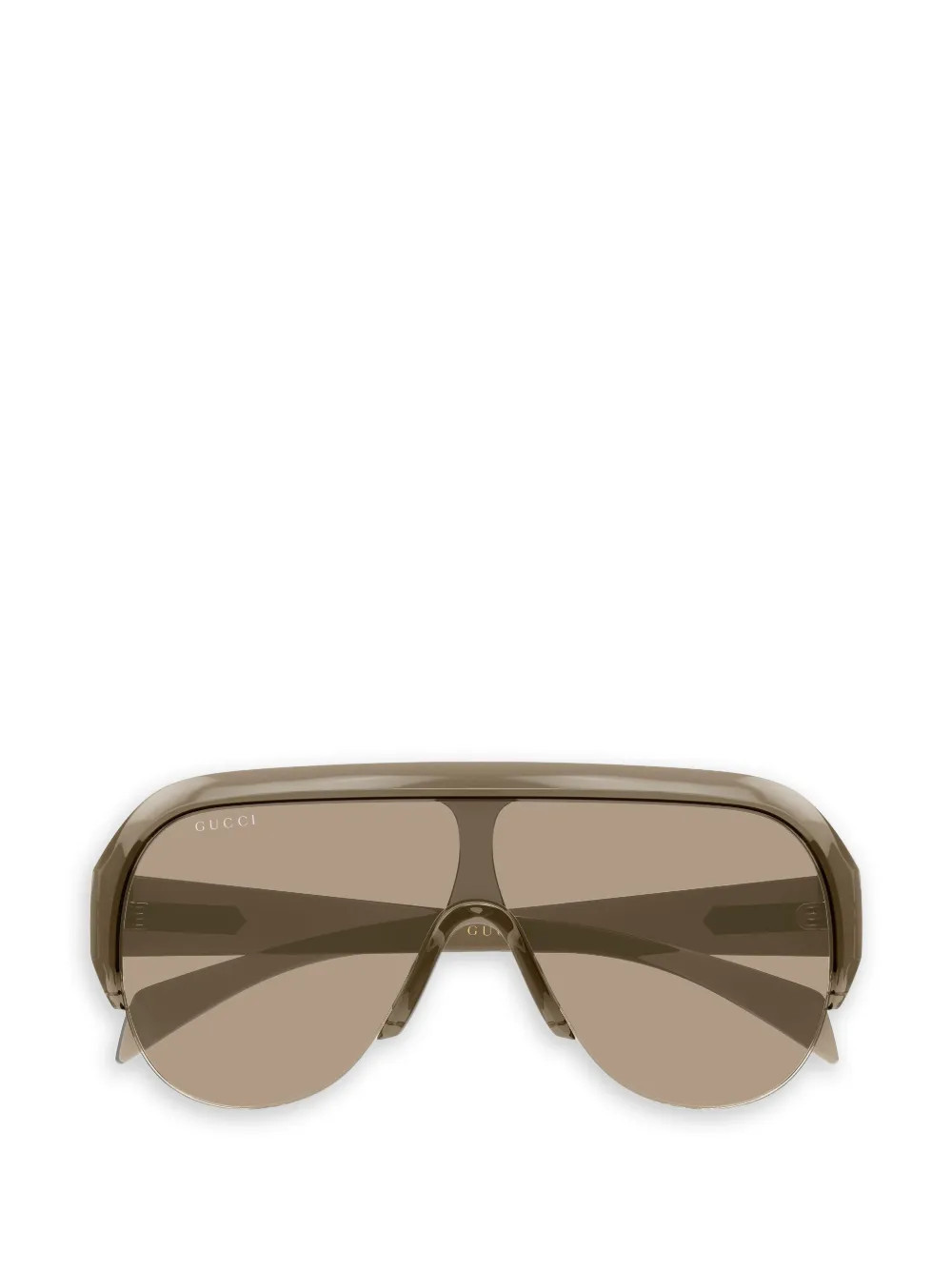 Gucci Eyewear shield-frame pilot-style sunglasses - Brown | Farfetch Global