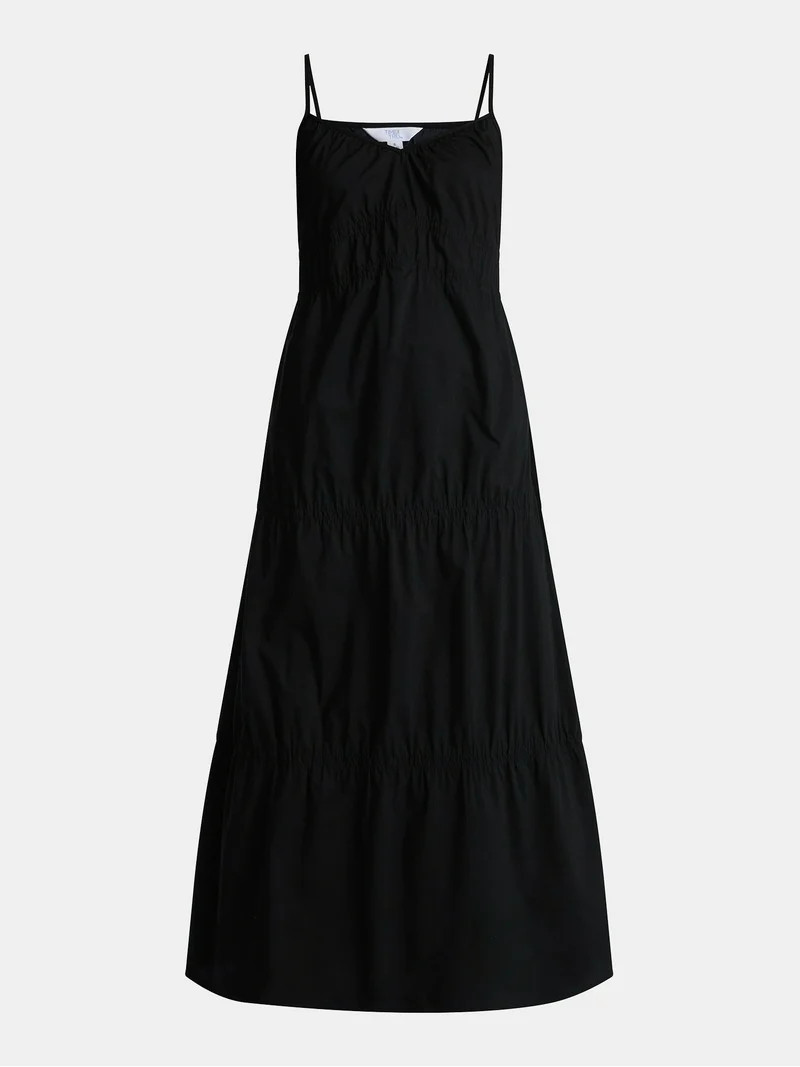 Time and Tru Women's Strappy Cotton Maxi Dress, Sizes XS-XXXL | Walmart (US)