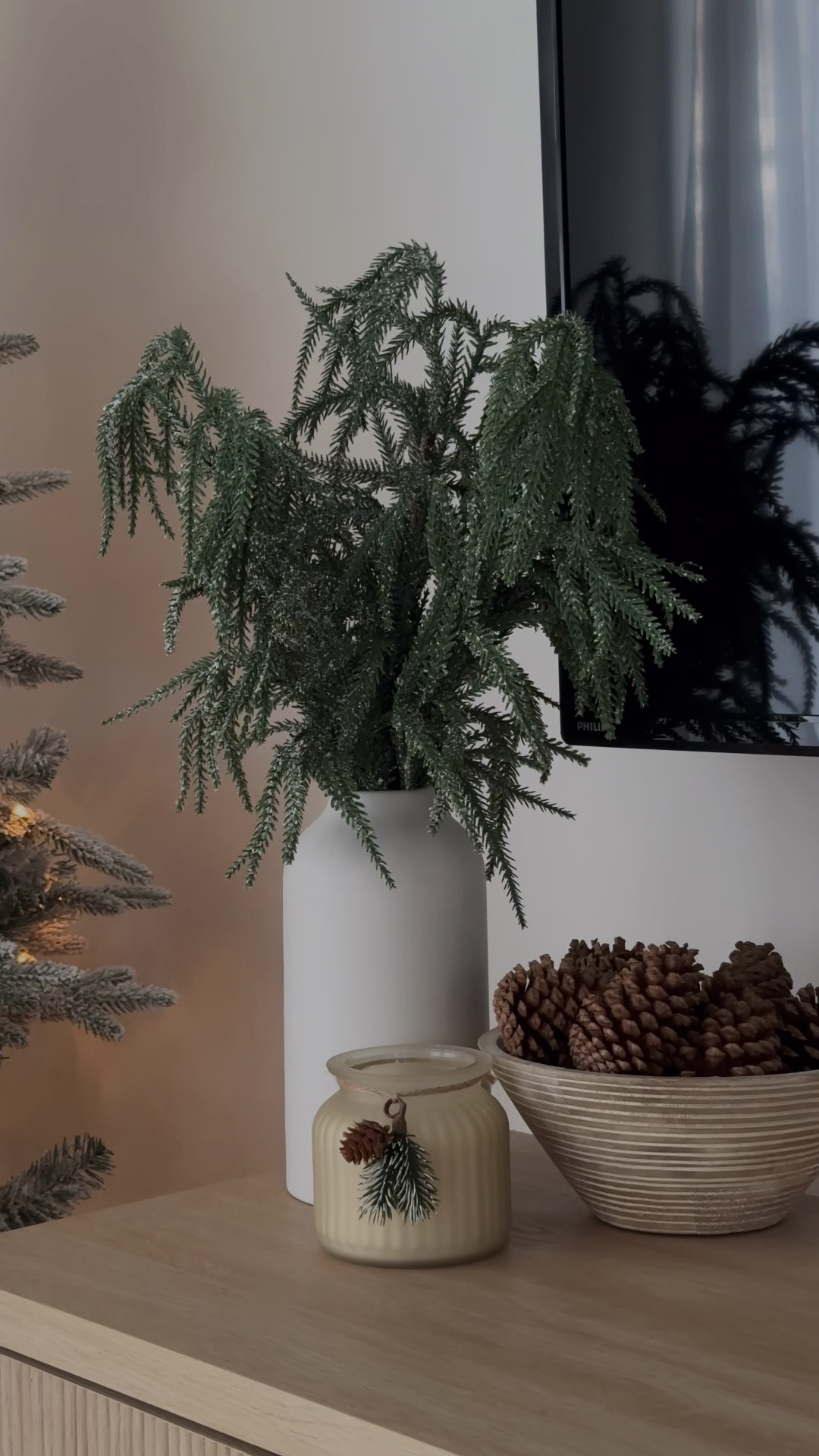 decorate my entertainment center with me for Christmas🎄

#LTKHome #LTKSeasonal #LTKHoliday