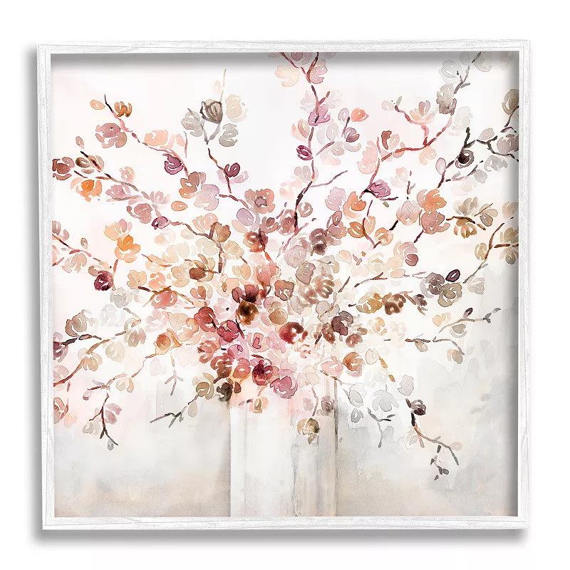 Stupell Home Decor Abstract Warm Floral Vine Bouquet Wall Decor - White Frame, Multi | Kohl's