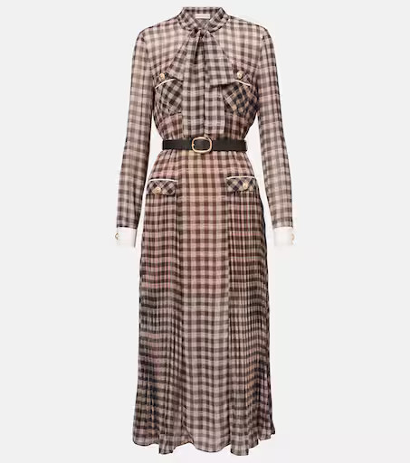Checked chiffon midi dress | Mytheresa (US/CA)