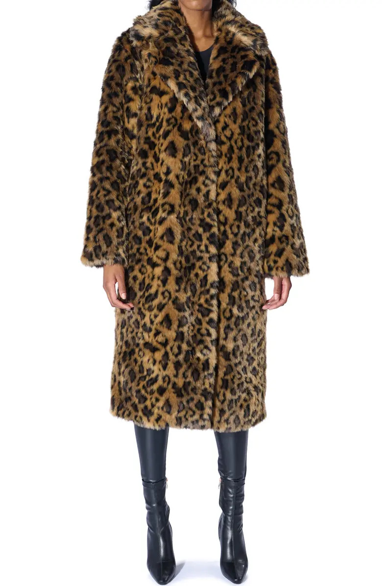 Catty Leopard Faux Fur Coat | Nordstrom