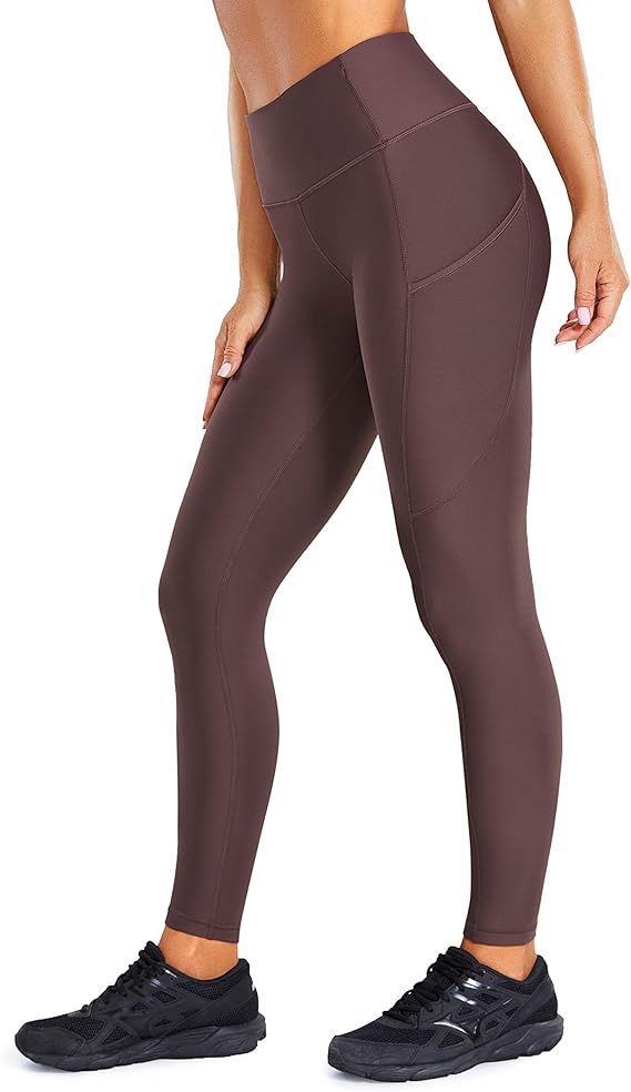 CRZ YOGA Women's Thermal Fleece Lined Leggings 28 inches - High Waisted Winter Workout Yoga Pants... | Amazon (US)