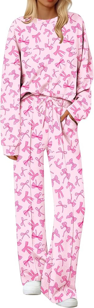 Ekouaer Pajama Sets for Women 2 Piece Lounge Sets Long Sleeve Sleepwear Top and Pants Cozy Pjs Lo... | Amazon (US)
