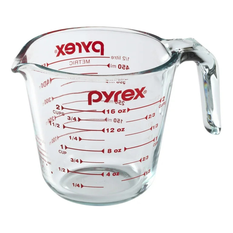 Measuring Cup, Glass, 2-Cup Measuring Cup with Red Graphics, Pyrex | Walmart (US)