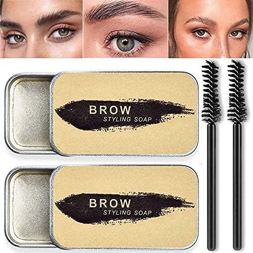 2 Pack Eyebrow Soap Kit, 4D Brows Gel Long Lasting Eyebrow Setting Gel Waterproof Eyebrow Makeup ... | Amazon (US)
