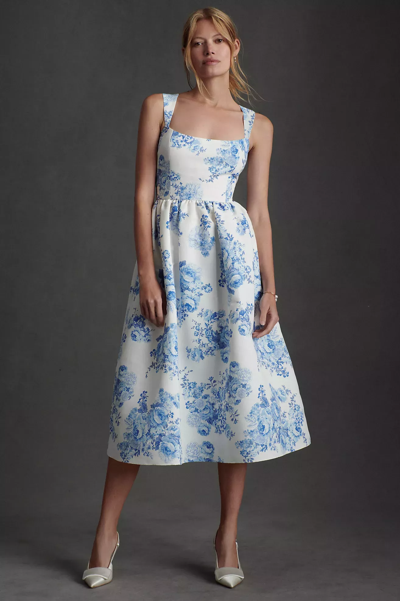 Apple Blue Ikat Floral Corset Dress curated on LTK