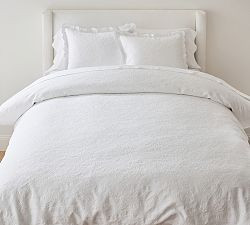 Abigail Scalloped Textured Duvet Cover | Pottery Barn (US)
