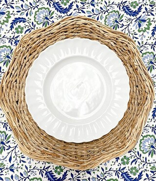 x Mrs. Southern Social Hollis Scallop Glazed Salad Plate | Dillard's