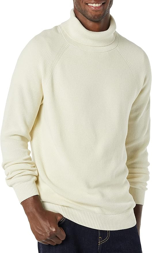 Amazon Essentials Men's 100% Cotton Rib Knit Turtleneck Sweater | Amazon (US)