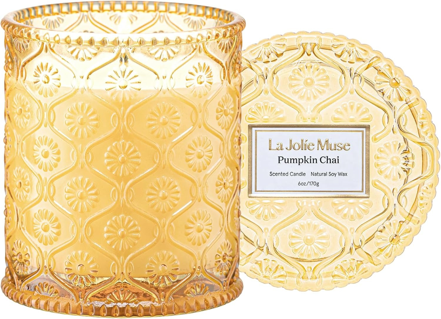 LA JOLIE MUSE Pumpkin Chai Scented Candles for Home,Natural Soy Wax 40Hrs | Amazon (US)