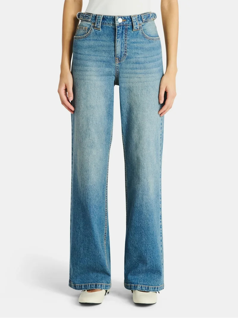 No Boundaries Baggy Carpenter Wide Leg Jeans, 32” Inseam, Women’s Sizes 00-20 | Walmart (US)