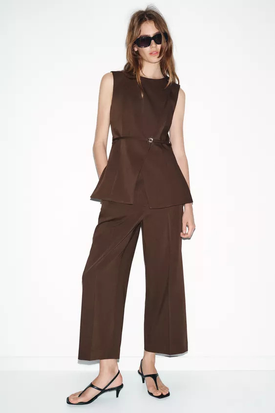 HIGH-WAISTED STRAIGHT LEG PANTS | Zara US