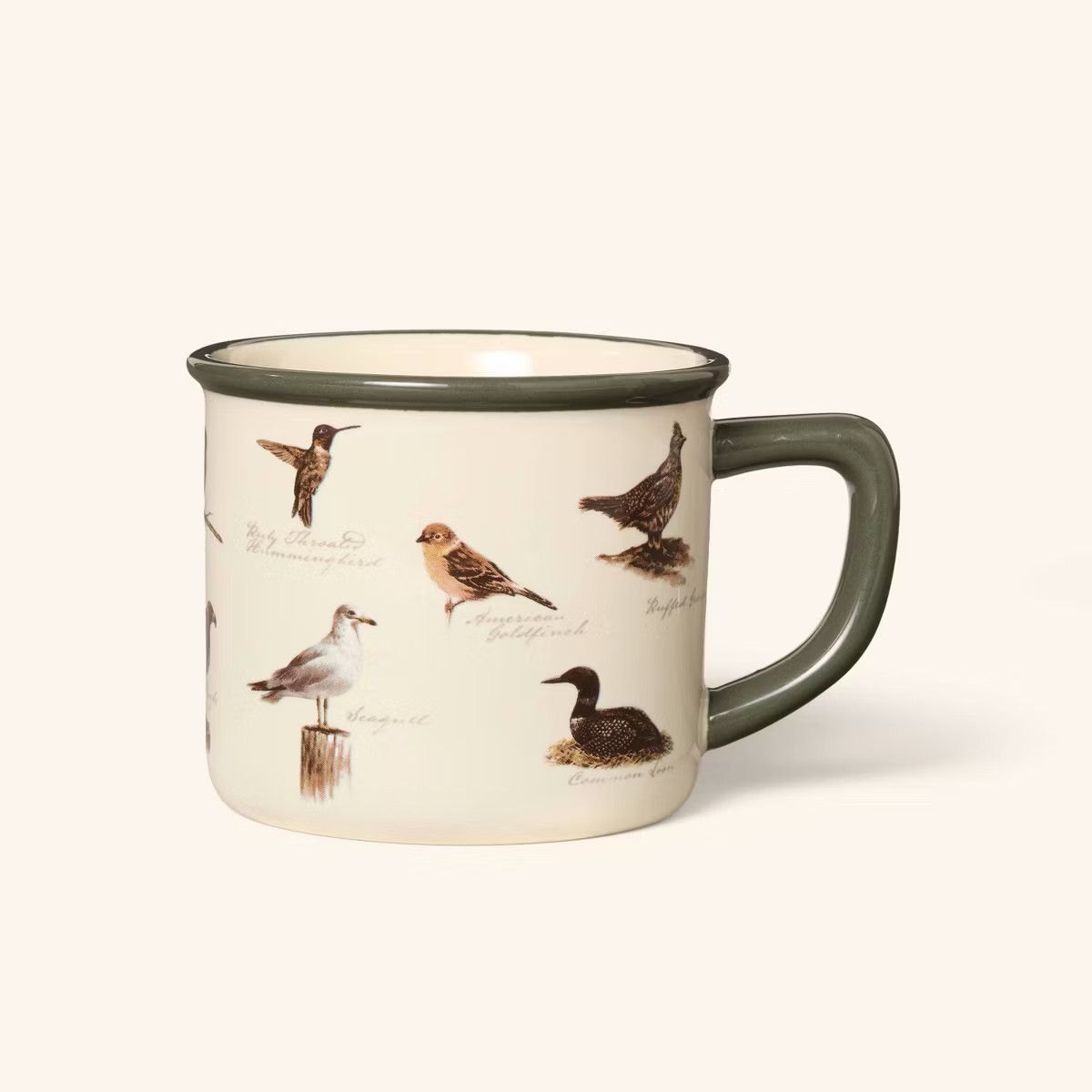 14.46 fl oz Ceramic Birds Mug Cream - Woolrich x Target | Target