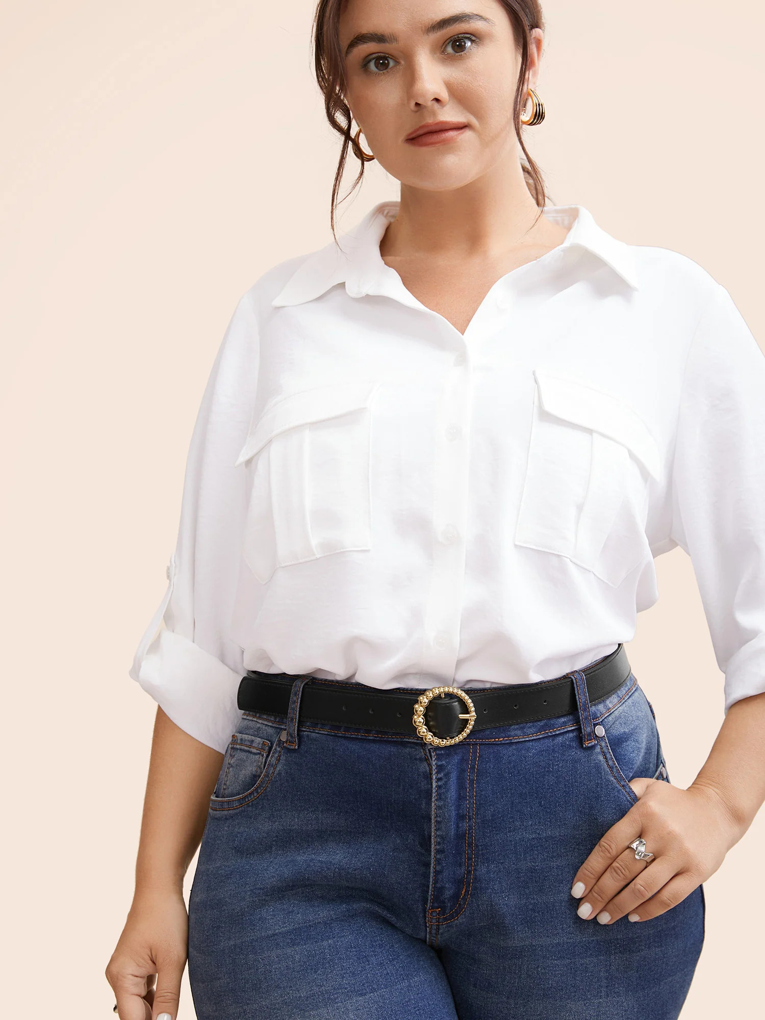 Round Metal Buckle Detail Belt | Bloomchic