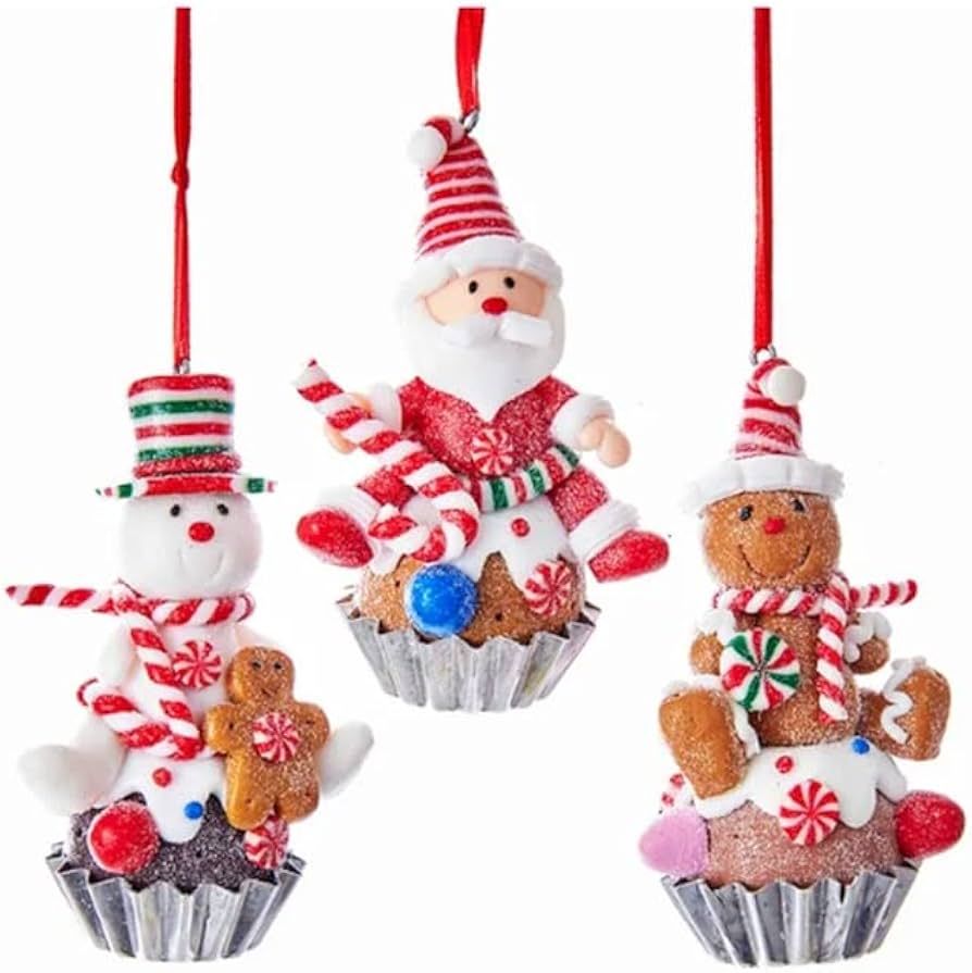 Kurt S. Adler Claydough Christmas Tree Ornaments Holiday Decoration Gingerbread Peppermint Candy ... | Amazon (US)