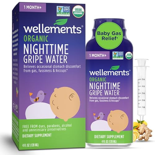 Wellements Organic Nighttime Gripe Water for Babies 1 Month+ (4 Fl Oz) - Baby Gripe Water for Bedtime Relief Gas, Colic & Fussiness - Herbs Promote a Peaceful Night’s Sleep - USDA Certified & Non GMO | Amazon (US)
