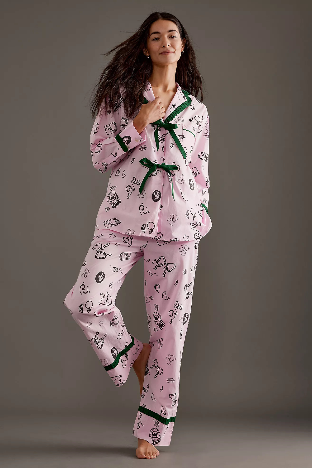 Damson Madder Hand-Illustrated Pyjama Set | Anthropologie (UK)