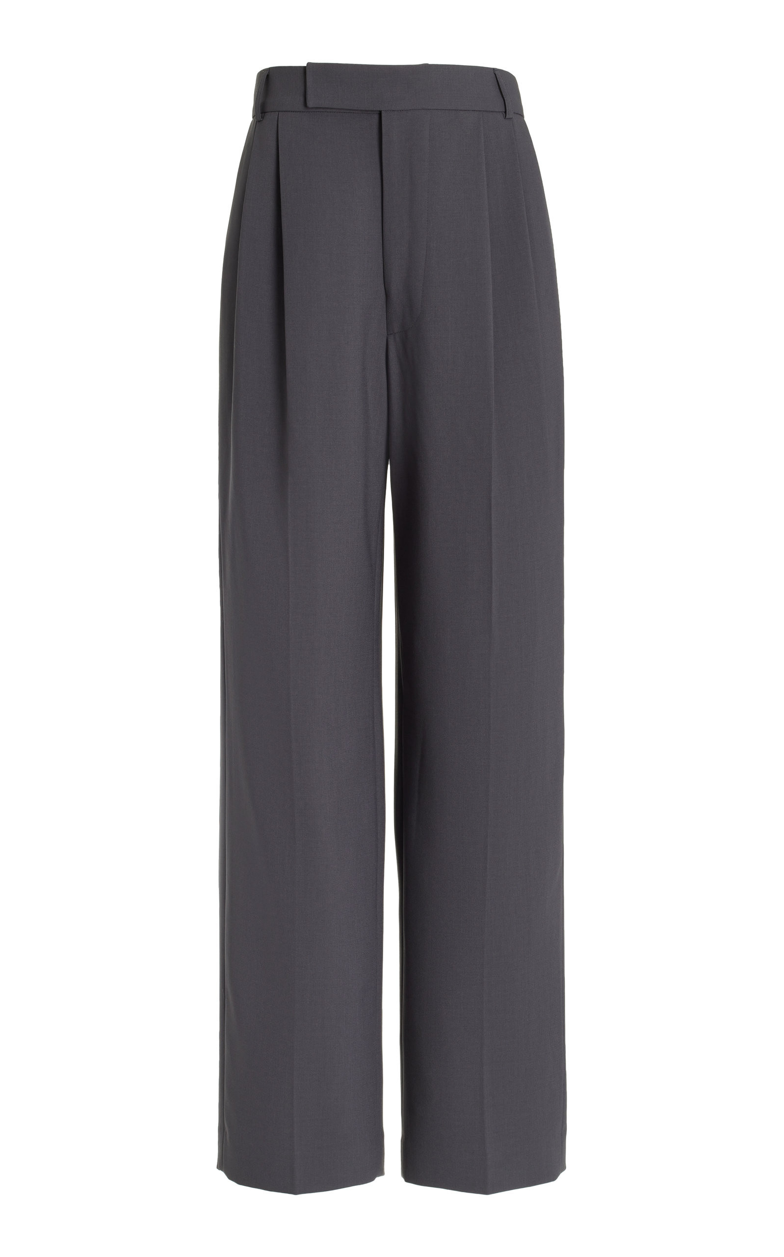 The Frankie Shop - Women's Bea Pleated Straight-Leg Trousers - Grey - S - Moda Operandi | Moda Operandi (Global)