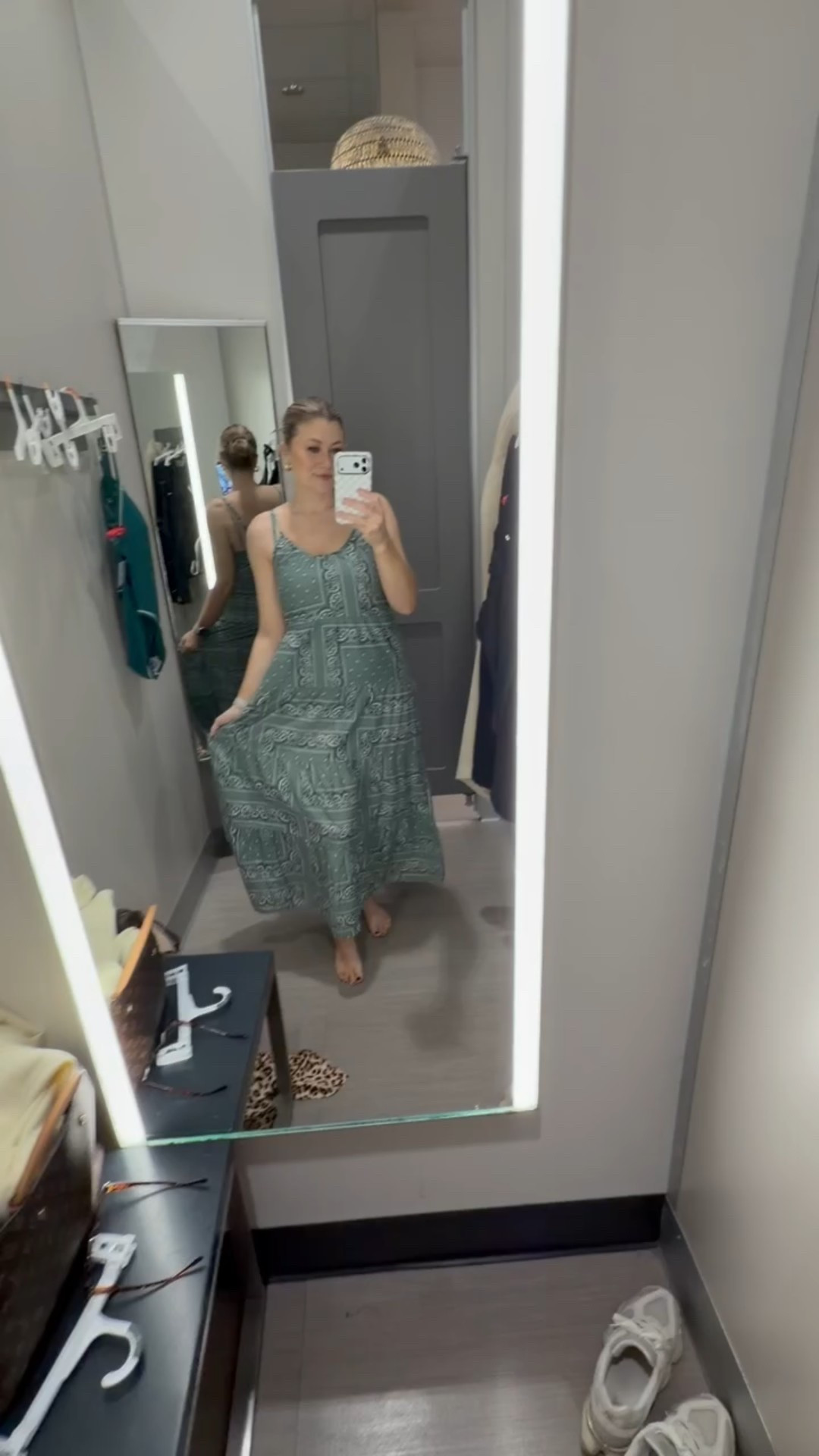 This green bandana print maxi dress is such a standout piece for spring and summer. The flowy fit is so flattering and it makes the easiest statement for vacations, concerts, or warm weather plans
green bandana maxi dress, maxi dress outfit, spring dress style, summer outfit idea, vacation dress, country concert outfit, boho style dress, statement dress SavannahK


#LTKootd #LTKSeasonal #LTKmomlife