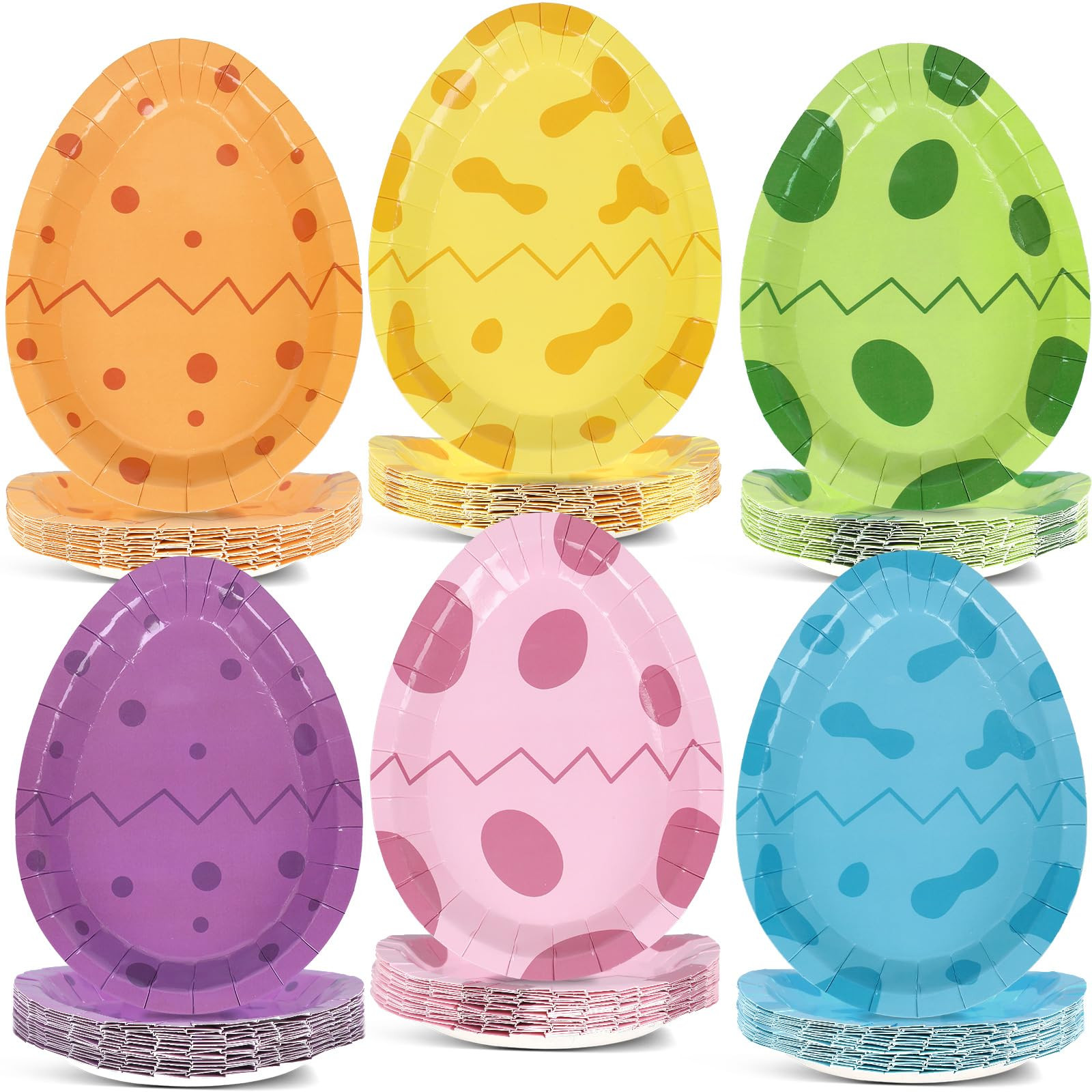 60 Pcs Dinosaur Plates for Birthday Party Supplies Disposable Dino Egg Paper Plates Easter Egg Pa... | Amazon (US)