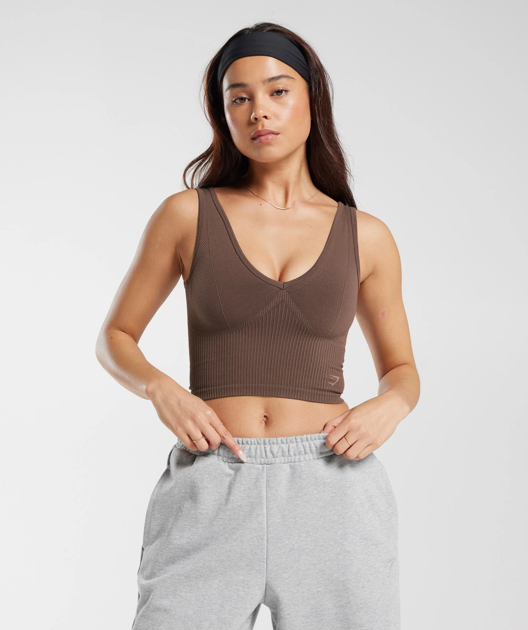 Gymshark Rest Day Seamless Midi Tank - Oak Brown | Gymshark US