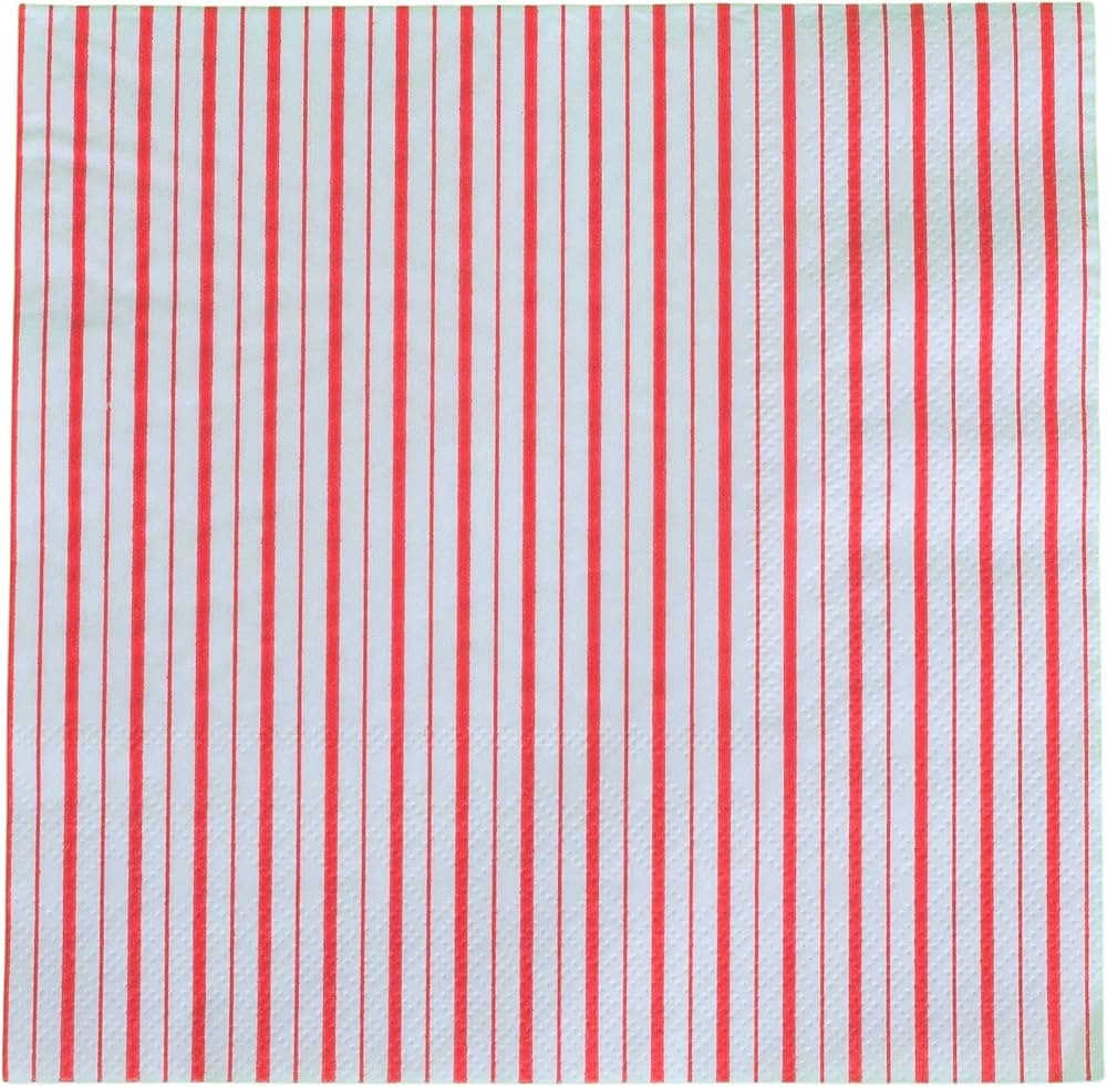 Red Stripes Paper Napkins (Set of 16) | Red Striped Napkins | Red and White Paper Napkins | Red N... | Amazon (US)