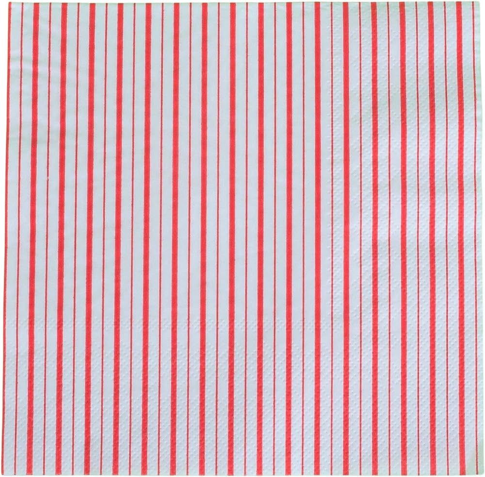 Red Stripes Paper Napkins (Set of 16) | Red Striped Napkins | Red and White Paper Napkins | Red N... | Amazon (US)
