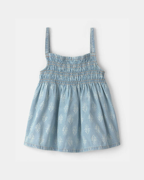 Girls Chambray Floral Smocked Tank Top | Carter's Inc