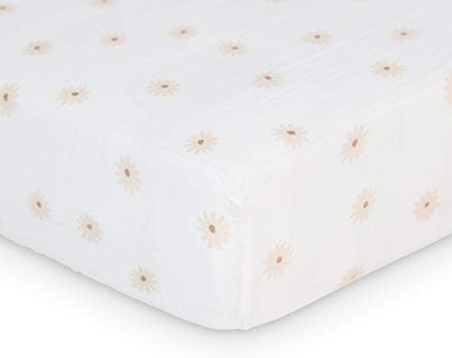 Lulujo Soft Cotton Baby Crib Sheet, Daisies | Amazon (US)