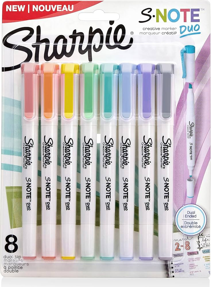 Sharpie S-Note Duo Dual-Ended Creative Highlighters 8/Pkg-Assorted Colors -2154173 | Amazon (US)